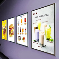 Boîte lumineuse LED extérieure de haute luminosité, format A4, A3, A2, A1, forme carrée, cadre en aluminium à clipser, panneau publicitaire en acrylique