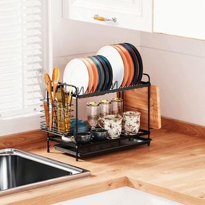 Kitchen Counter With Utensil Organizer Storage Containers Dish Drying Rack Kitchen <b>Plate</b> Dish Cabinet Storage for Dining Room - Product Image 2