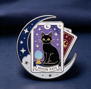 Custom Enamel Moon Fortune Lapel <b>Pin</b> Glitter Brooch Metal <b>Badge</b> for Halloween Christmas Gift - Product Image 4