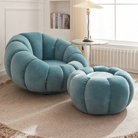 Chaise de loisirs relaxation en tissu velours blanc citrouille, de style nordique, bon marché, ensemble de chambre à coucher, meubles de salon d'hôtel, nouvelle collection