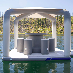 Lusso gonfiabile padiglione acquatico portatile Gazebo galleggiante con posti a sedere e ombra per feste in piscina vacanze in spiaggia tempo libero marino - Product Image 2