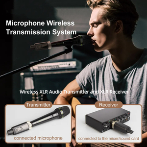 Kablosuz Plug-on XLR mikrofon sistemi kondenser dinamik mikrofon için 48V Phantom güç kaynağı kablosuz verici alıcı