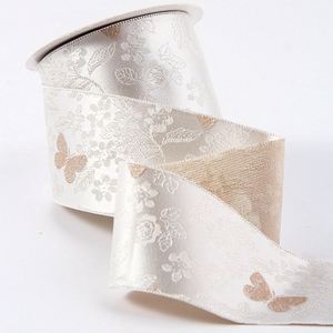 Cinta de Raso Jacquard Floral de Lujo de Alta Calidad de 2.5 cm para Decoración de Cajas de Regalo Festivas, 10 Yardas/rollo - Product Image 5