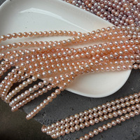 Perles d'eau douce semi-rondes de 5,5-6 mm, couleurs bonbon, teintes naturelles mélangées, 39 cm de long, haute brillance, qualité 4A, Chine, semi-finies pour DIY