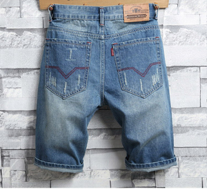 <span class=keywords><strong>Pantalones</strong></span> <span class=keywords><strong>Cortos</strong></span> de Mezclilla para <span class=keywords><strong>Hombre</strong></span>, Estilo Destroyed, Ajustados, Casuales, Vintage - Product Image 6