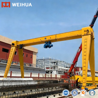 Peralatan Pengangkat Bergerak yang Dipasang di Rel Lantai 5 Ton 10 Ton 16 Ton 20 Ton 50t Single Beam Gantry Crane dengan Electric Hoist