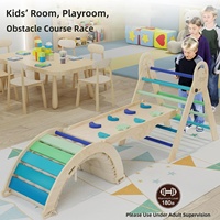 ElegantCrafts Ensemble de jeu d'escalade Montessori en papier pour aire de jeux intérieure, avec coussins triangulaires, 9 combinaisons, jouet d'escalade
