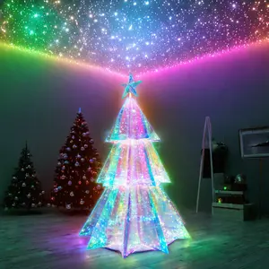 एलईडी भ्रमपूर्ण क्रिसमस ट्री पीवीसी आउटडोर शॉपिंग मॉल लॉन अवकाश आभूषण अवकाश मौसम सजावट क्रिसमस रोशनी