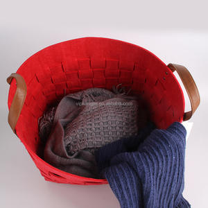 Cestino Portaoggetti per Bagno <span class=keywords><strong>in</strong></span> <span class=keywords><strong>Feltro</strong></span> Fatto a Mano con Manici <span class=keywords><strong>in</strong></span> PU, Colori e Design Personalizzabili, Dimensioni e Accessori Inclusi - Product Image 4