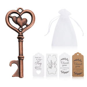 Porte-clés décapsuleur à double tranchant en alliage de zinc 7,5x3, breloque ouvre-bouteille pour cadeaux de mariage - Product Image 5