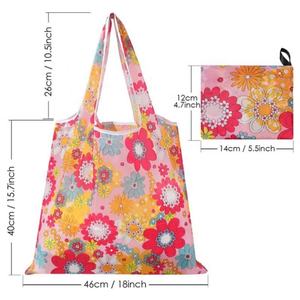 Sacs de courses pliables personnalisés en polyester Ripstop écologique, grands sacs fourre-tout réutilisables pour l'épicerie - Product Image 2