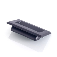Poignées encastrées universelles Longyu PL025 en plastique noir, quincaillerie moderne à montage encastré pour porte, usage industriel et commercial