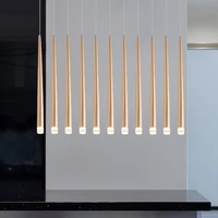 Lampe Led décorative à Long Tube suspendu, luminaire suspendu post-moderne à cône pour salon