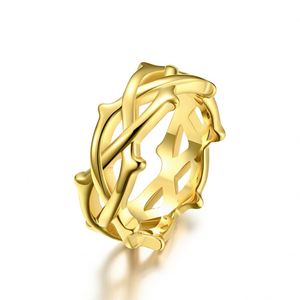 Anillo de Espinas Huecas de Acero Inoxidable con Diseño de Dientes de Dragón - Product Image 1
