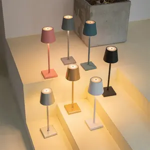 Luminária led moderna sem toque com dimmer, para bar, restaurante, luzes de mesa, decorativa, sem fio, bateria recarregável, lâmpadas de mesa