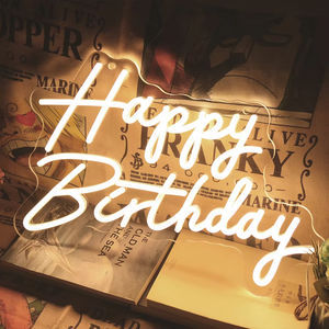 Panneau lumineux LED décoratif, enseigne néon LED, lumière néon Joyeux Anniversaire, décoration néon pour la maison, mariage, jardin - Product Image 6