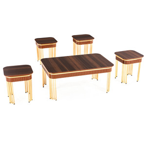 Bahar Coffee <b>Table</b> <b>Set</b> Faux Marble Top Metal Frame Modern Living Room Furniture Durable Design Turkey Origin - Product Image 5