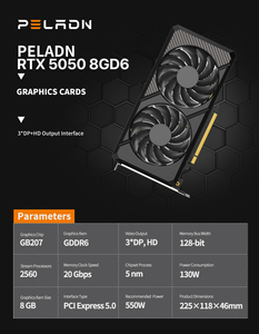 Carte graphique de bureau OEM GeForce RTX 5050 8 Go GDDR6 PCI avec refroidissement par ventilateur - Product Image 2