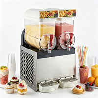 Machine à slush professionnelle à double réservoir en acier inoxydable, capacité 15L*2, pour boissons glacées