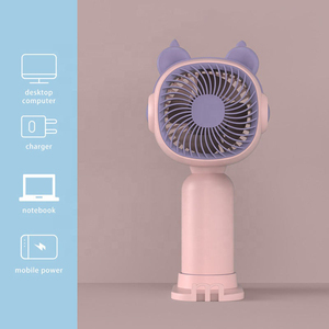 Portable Fan With Animal Ear and Belt Support Hand-held Rechargeable Handheld Fan Cute <b>USB</b> Charging <b>Mini</b> Pocket Fan - Product Image 2