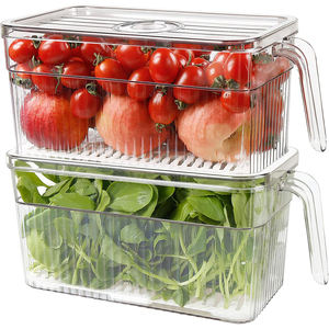 Transparent Pantry Organization and Storage Fresh Food Packaging <b>Containers</b> <b>Fridge</b> Box Organizers for Kitchen with Handle - Product Image 1