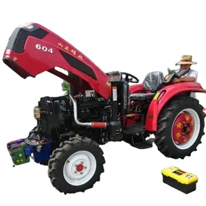 Tractor de ruedas de granja, 60HP, 4WD, bajo precio, con equipos agrícolas
