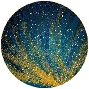 Juego de vajilla de cerámica azul estrellado de lujo al por mayor, cargador de porcelana de 4 piezas, platos grabados, plato sostenible para uso alimentario - Product Image 2