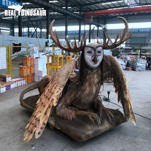 Estatua de Búho Animatrónico de Tamaño <span class=keywords><strong>Real</strong></span> con Control Remoto y Estructura Metálica para Parques, Centros Comerciales y Áreas de Aventura - Product Image 1