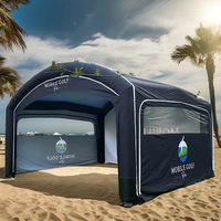 Tente d'intérieur d'auvent de joint d'air de boîtier de simulateur de golf de publicité de N-forme de TPU pour le modèle de simulateur de golf