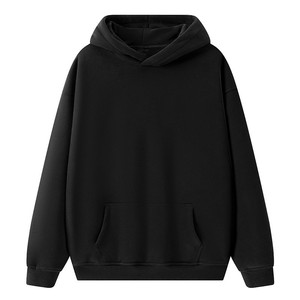 Sudaderas con capucha con estampado de bordado de logotipo personalizado de alta calidad para hombre, Jersey deportivo informal de talla grande de estilo suelto en blanco de lana pesada - Product Image 2