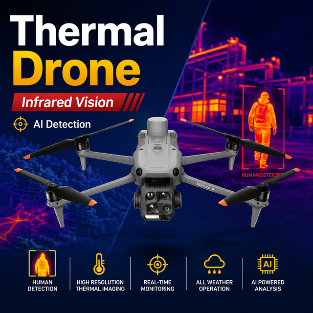 MATRICE 4T Thermal Drone Infrared Camera AI Detection Industrial UAV Night Inspection Emergency Monitoring 1800m Laser