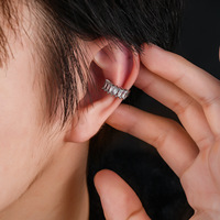 Boucles d'oreilles en métal zirconium argenté pour homme, fermoir barre, luxe haut de gamme, écologiques, tendance, personnalisables et polyvalentes