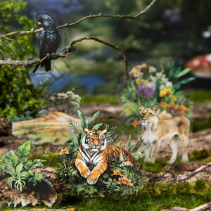 40個のDiy漫画3Dランドスケープステッカーブック動物をテーマにしたペット耐久性のあるセフト接着防水ノートダイカットステッカー - Product Image 3