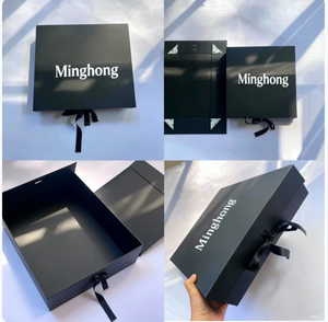 Caja <span class=keywords><strong>de</strong></span> Regalo Negra <span class=keywords><strong>de</strong></span> Lujo Personalizada con MOQ Bajo, 100 Unidades en Existencia para Entrega Rápida, con Cierre Magnético <span class=keywords><strong>de</strong></span> Cinta para Pequeños Negocios <span class=keywords><strong>de</strong></span> Ropa - Product Image 4