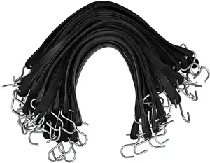 Wholesale Custom China Factory 21'' Bungee Cords Heavy Duty EPDM Stretch Tie-Downs Rubber Tarp Straps with Hooks for Outdoor