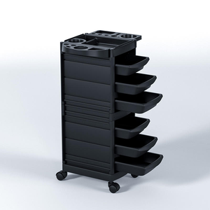 New Profession Plastic Black Hairdressing Trolley with 6 Drawersl for Salon Barber - Product Image 6