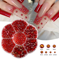 Dekorasi Kuku 3D Multi-Bentuk Batu Permata Weiju NL6172 Kristal Emas Resin Bening Hiasan Plastik Desain Bunga Mawar