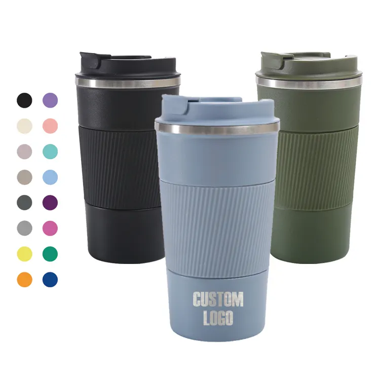 Filtro de café plegable ecológico de nuevo diseño 2024 y tazas de café aisladas al vacío de doble pared para coche de viaje de acero inoxidable