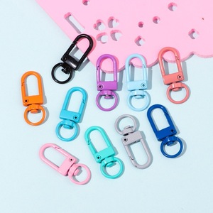 Candy Color Swivel Lobster Clasps <b>Snap</b> <b>Hooks</b> with Key Rings for DIY Keychain Lanyard Jewelry Making Accessories Wholesale - Product Image 2