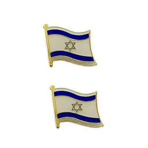 NUOXIN toptan özel vatanseverlik Metal emaye ülke için bayrak yaka iğnesi İsrail bayrağı Pins şapka giysi