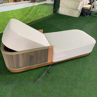 Mobilier d'extérieur de luxe en bois de teck piscine coussin imperméable chaise longue Chaise longue chaise longue de plage