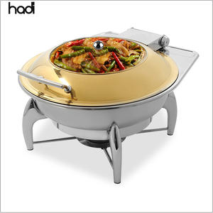 Mercato all'ingrosso Dubai piatto di sfregamento in acciaio inox commerciale piatto rotondo reale idraulico oro Buffet piatto per uso alberghiero ristorante - Product Image 2