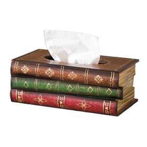 Wholesale Custom Design Luxury Classical Home Decoration Wood Tissue <strong>Box</strong> Holder ,Hard Cover <strong>Books</strong> <strong>Box</strong> - Product Image 1