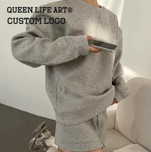 2025 superventas conjunto de Jogger estilo Safari para mujer hasta la rodilla 160 gramos Casual algodón Coord conjuntos Logo Panel tamaño libre gimnasio invierno estampado - Product Image 4