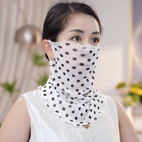 Masque facial en maille pare-soleil pour femme, mignon, respirant, d'été, avec fixation auriculaire, cache-cou fin