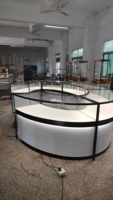 Vitrine de luxe en métal et verre pour la présentation de bijoux sur mesure et le rangement de collections de pierres précieuses
