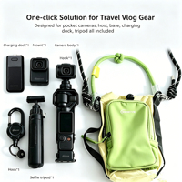 Sac en toile de nylon color block pour DJI Pocket 3/4/4P, sac à main portable pour caméra d'action Go Pro, sac à bandoulière pour cyclisme en plein air