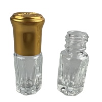 Botol Roller Kaca Mini Silinder 3ml 5ml Grosir Sampel Gratis ODM, Botol Kosmetik Kaca dengan Tutup Sekrup Emas