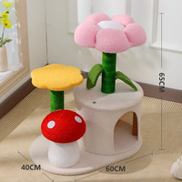Arbre à chat interactif floral de haute qualité populaire 2026, arbre à grimper pour animaux de compagnie, attrape-fleurs en sisal, lit pour grimper, poteau à gratter