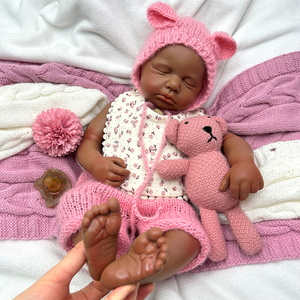 Poupée de mode en silicone LouLou de 50cm fabriquée sur commande afro-américaine <span class=keywords><strong>Reborn</strong></span> bébé fille/garçon tenues endormies modifiables pour la perte de guérison - Product Image 3